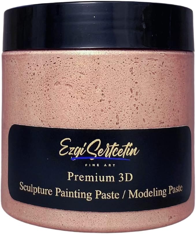 3D Sculpture Painting Paste|Texture Paste|Decorative Plaster|Ready to Use|Unique Metallic Pearl and Neon Colors|Ideal for Artwork|Stencil|Flowers|Texture and Art Relief|6 oz (Peach 'N Cream)