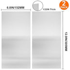 2Pcs 304 Stainless Steel Sheets Metal 6" x 12" x 1/32" Inch 304 Stainless Steel Plates 20 Gauge(0.8MM) Stainless Steel Shim Stock Plates Metal Sheets for Crafting, Stovetop, Snow Frosted Surface