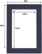 6x8 Mat for 8x10 Frame - Precut Mat Board Acid-Free Show Kit with Backing Board, and Clear Bags Navy 6x8 Photo Matte Made to Fit a 8x10 Picture Frame Matboard for Framing, Pack of 25 Mats
