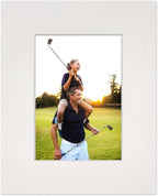 Pack of 25 Acid Free 11x14 Mats Bevel Cut for 8.5x11 Photos - Golf Ball Texture Precut Matboards With Backing Boards and Clear Photo Mat Bags For Pictures, Photos, Framing - 4-ply Thickness