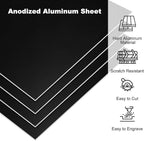 PATIKIL 3.3x2.1x1/32inch Anodized Aluminum Sheet, 5Pcs Metal Rectangle Aluminum Plate 0.8mm Thick Engraving Blanks for Laser Engraving DIY Decorative Crafting Home Decoration, Black