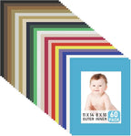 60 Pack Picture Mats 11 x 14 Inch Frame Mattes Matting with Acid Free Pre Cut Mattes White Core Bevel Cut Mats for 8 x 10 Pictures for Home Gallery Wall Hanging Art Decoration (Mixed Colors)