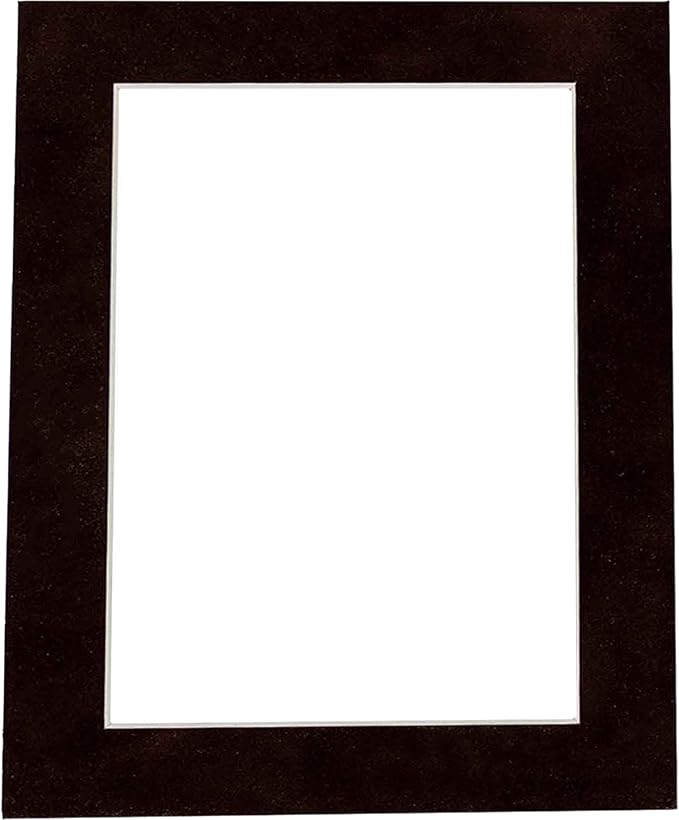 8.5x11 Mat Bevel Cut for 7x9 Photos - Acid Free Black Suede Precut Matboard with Backing Board and Crystal Clear, Self Seal Photo Mat Bag - for Pictures, Photos, Framing - 4-ply Thickness