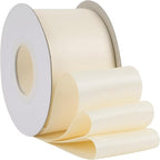HUIHUANG Ivory Satin Ribbon 2 inch Wide Double Faced Satin Ribbon Beige Ribbon for Gift Wrapping, Bows Making, Flower Bouquet, DIY Crafts, Bridal Shower, Holiday Party Decor -25 Yards/Roll