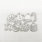 Mvchifay Cutting Dies Happy Birthday Metal Stencils Scrapbooking Tool DIY Emboss Paper Card Making (Christmas Tree Snowman bell-12x7cm)