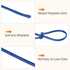 MECCANIXITY Waxed Polyester Cord 2mm 98 Yard Dark Blue