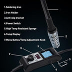 Digital Display Soldering Iron Station Kit - 60W 110V Soldering Station with 5 Soldering Iron Tips