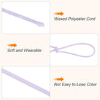 MECCANIXITY Waxed Cord 2.5mm Waxed Polyester Cord 87 Yard Wax String for Bracelet Making, Necklaces, Beading, Jewelry Making and DIY Crafts(Light Purple)