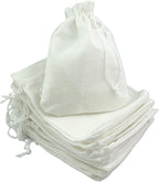 Palmhomee Pack of 25 Burlap Gift Bags with Drawstring Linen Jewelry Pouches Wedding Hessian Jute Bags for Birthday and Treat Pouches Party Wedding Favors Gift (6x8 Inch, White)
