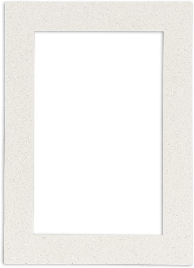 Pack of 25 Acid Free 8.5x11 Mats Bevel Cut for 7x9 Photos - Oyster Shell White Precut Matboards For Pictures, Photos, Framing - 4-ply Thickness