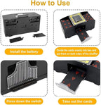 Nileole 2 Decks Automatic Card Shuffler, Battery-Powered Shuffler for UNO, Phase10, Texas Hold'em, Poker, Home Card Games, Blackjack, Party Club