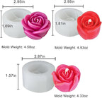 3 PCS Rose Silicone Molds Soap 3D Flower Mold Candle Mold Clay Resin Molds for DIY Handmade Soaps, Candle Gifts, Resin Crafts, Ice Cubes, Chocolate and Home Decorations