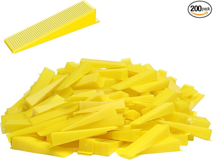 DGSL Tile Leveling System Tile Wedges, 200PCS Reusable Tile Leveling Wedges for 1/8", 1/16", 1/32" Tile Spacers, Tile Leveling Clips and Tile Leveler Installation