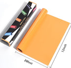 RENLITONG Yellow Orange Iron on Vinyl 12Inch by 20ft Roll HTV Heat Transfer Vinyl for T-Shirt HTV Rolls for All Cutter Machine - Easy to Cut & Weed for Heat Transfer Design