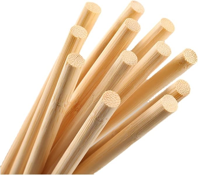 HOPELF 25PCS Bamboo Dowel Rods - 1/2 x 12 Inch - Wooden Sticks for Crafts, DIY Projects