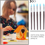 BESTonZON 5pcs Artist Paint Brush Set Silicon Brushes for Painting Masking Fluid Clay Molding, Silicone Sculpting Tools Clay Carving Tools Paint Color Silicone Brush Matching Tool for DIY Handicraft