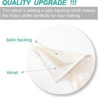 Ivory Velvet Ribbon 2.5 Inch x 10 Yards for Christmas Tree Topper Home Decoration Wreath Gift Wrapping DIY Craft