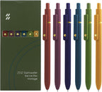 Gel Pens, 6 Pcs Black Ink Pens for Women, 0.5mm Fine Point Smooth Writing Pens, High-End Series Retractable Pens for Journaling Note Taking (6 Pcs Gold Vintage)