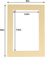 8x10 Mat for 6x8 Photo - Precut Tan Picture Matboard for Frames Measuring 8 x 10 Inches - Bevel Cut Matte to Display Art Measuring 6 x 8 Inches - Acid Free ONE MAT with Backing Board & Clear Bag