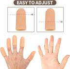 20PCS Silicone Finger Sleeve Thumb Guard, Finger Condom for Wounds Hand Eczema, Finger Arthritis, Thumb Bandage Injury Prevention Gloves Thumb Glove Protector 2 Sizes Gel Finger Support Cots(Nude)