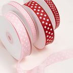Polka Dot Grosgrain Ribbon 3/4 Inch, 25 Yards Spool Pink and White Dot Craft Ribbon for Christmas Gift Wrapping DIY Crafts Hair Bows Wedding Party Decor Sewing and Home Decoration