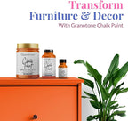 GRANOTONE Chalk Paint for Furniture | Matt-Finish Water-Based Acrylic Paint for Wood, Walls, Metal, Glass, Paper, Fabric Canvas | Maximum Coverage Chalk Paint for Kids & Adults, 250 Ml (BRIGHT ORANGE)