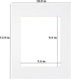 Egofine 11x14 White Picture Mats Pack of 25, Frame Mattes for 8x10 Pictures, Acid Free, 1.2mm Thickness, with Core Bevel Cut