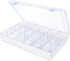 2Pack 24 Grids Craft Organizers and Storage Bead Organizer Tackle Box Organizer with Adjustable Divider, Plastic, Clear