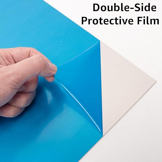6061 T651 Aluminum Sheet Metal 12" x 12" x 1/16" (0.06") Rectangle Metal Plate Covered with Protective Film, 1.5mm Flat Aluminum Plate for Crafting and Industry