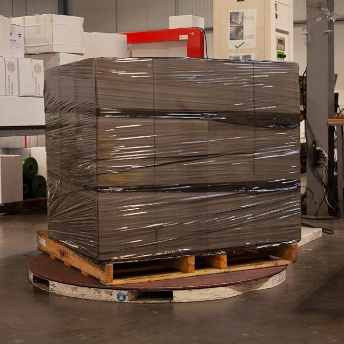 PSBM Black Stretch Wrap, 15 Inch x 1476 Feet, 72 Pack, Tinted Pre-Stretched Shrink Wrap Film for Moving, Packaging, Pallet Wrapping