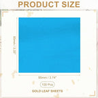 PATIKIL Gold Leaf Sheets for Art 3.7" x 3.4", 100 Pcs Gold Foil Sheet Metallic Leaf Papers for DIY Crafts Resin Furniture Nails Paintings Home Decoration, Sky Blue