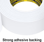 2 Pack Single-Sided Adhesive White Foam Tape 1.2inX16.4FT Single-Sided Sealing Strip Foam Pad Sponge Tape Window Weatherproof, Self-Adhesive Insulation Sealing Tape