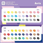 Arrtx Acrylic Paint Pens, 58 Colors for Rock Painting, Extra Brush Tip, Water Based Paint Markers for Stone, Glass, Easter Egg, Wood and Fabric Painting-No Toxic,No Odor-Type 30A+B