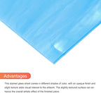 MECCANIXITY 2 Pcs Stained Glass Sheet Mosaic Tile 7.9 Inch x 5.9 Inch Pale Blue Stained Glass Sheets for Crafts DIY Art Project