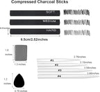 46 PCS Blending Stumps and Tortillions Paper Art Blenders Sketch Drawing Tools with Charcoal Sticks,Sandpaper Sharpeners,Wipe Scrapers,Rub Sponge and Kneaded Eraser for Student Artist Drawing Shading