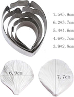 KALAIEN 5pcs Stainless Steel Peony Cutter 2pcs Fondant Silicone Mold Gumpaste Peony Sugarcraft Flower Veining Mold Veiner Petal Making Tool