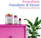 GRANOTONE Chalk Paint for Furniture | Matt-Finish Water-Based Acrylic Paint for Wood, Walls, Metal, Glass, Paper, Fabric Canvas | Maximum Coverage Chalk Paint for Kids & Adults, 500 Ml (HOT PINK)