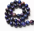 32pcs 12mm Natural Starry Sky Purple Tiger Eye Stone Beads Gemstone Round Loose Beads for Jewelry Making DIY Bracelet,Necklace