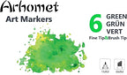 6pcs Green Forest Trees Grass Colors Alcohol Markers Set, Dual Tips Art Markers Drawing Sketched Double Tipped for Adults Kids (Green)