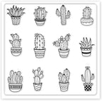 CHGCRAFT Polymer Clay Texture Sheet Cactus Clear Clay Texture Mat Silicone Molding Pattern Pad for Making Earrings Jewelry, 5.5x5.5inch