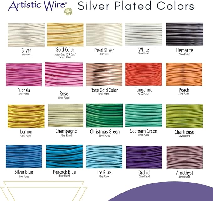 Artistic Wire, 22 Gauge Silver Plated Tarnish Resistant Colored Copper Craft Wire, Rose Gold Color, 10 yd