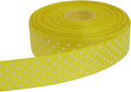 Polka Dot Grosgrain Ribbon 25 Yard Each Roll 100% Polyester (1", Yellow)