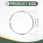 PATIKIL 2.2" x 2.4" Loose Leaf Binder Rings, 30 Pcs Metal Book Rings Nickel Keychain Ring for Paper Index Cards Flash Card Notebook Rings Office Home Book Binder, Silver Tone