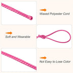 MECCANIXITY Waxed Cord 0.8mm Waxed Polyester Cord 175 Yard Wax String for Bracelet Making,Necklaces, Beading,Jewelry Making and DIY Crafts(Light Rose Red)