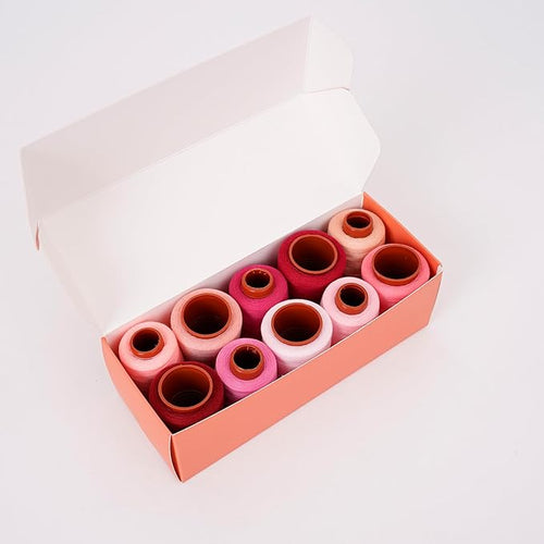 10 Pcs Sewing Thread, All Purpose Sewing Thread, 10 Spools Assorted Colors Each 800 Yards of Polyester Threads for Sewing Machine, Hand Stitching, Quilting, Serger (Pink Color System)