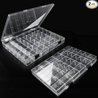 36 Grids Clear Plastic Organizer Box, Craft Storage Container for Beads Organizer, Art DIY, Crafts Jewelry Storage, Fishing Tackles, Rock Collection, 2 Pack