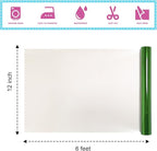 Metallic Green Sheet Foil Heat Transfer Vinyl, 12Inch x 6Ft Bundle Chrome HTV for Stunning T-Shirt Designs Perfect for DIY