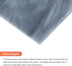MECCANIXITY 2 Pcs Stained Glass Sheet Mosaic Tile 7.9 Inch x 5.9 Inch Gray Stained Glass Sheets for Crafts DIY Art Project