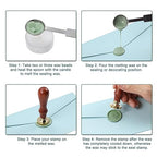 Yoption 360Pcs Sage Green Sealing Wax Beads, Sealing Wax Kit for Wax Seal Stamp, Hexagon Wax Seal Beads with 4Pcs Tea Candles and 2 Wax Seal Spoon