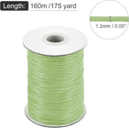 MECCANIXITY Waxed Cord 1.2mm Waxed Polyester Cord 175 Yard Wax String for Bracelet Making,Necklaces, Beading,Jewelry Making and DIY Crafts(Grass Green)